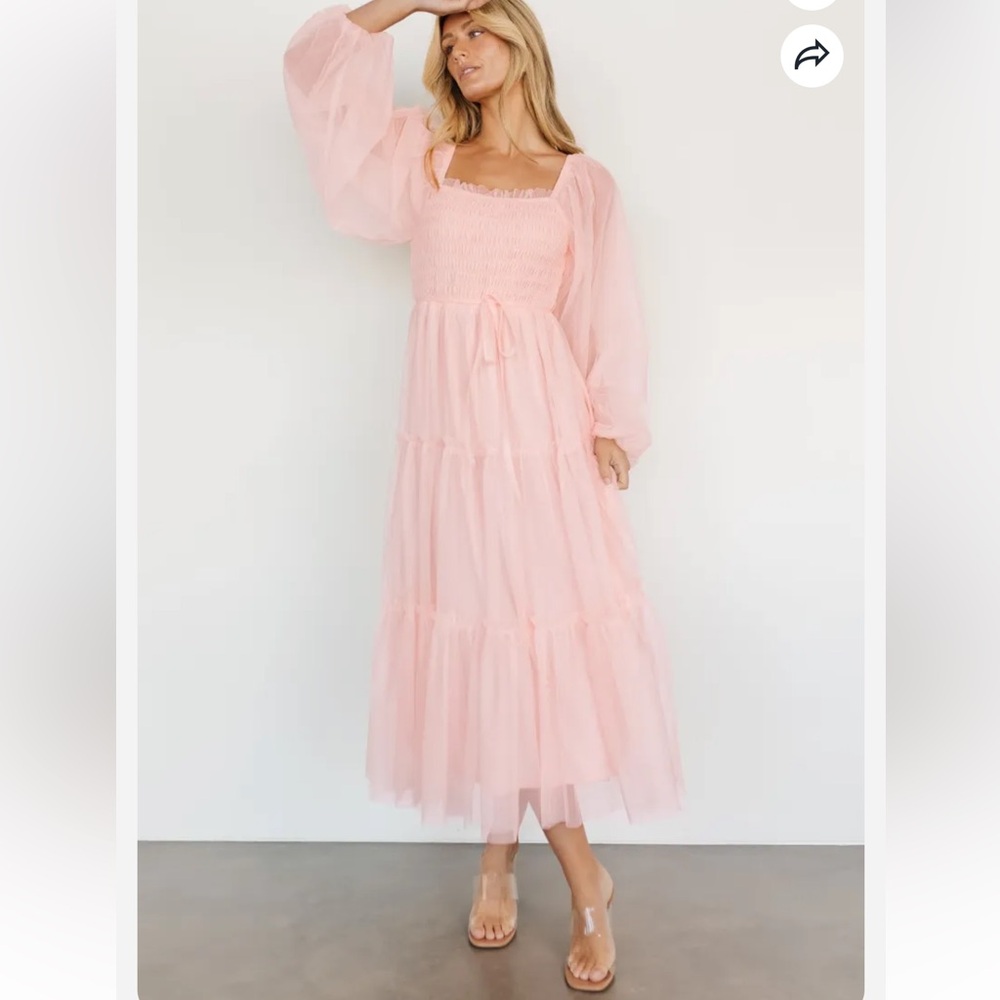 Baltic Born Katrina Tulle Maxi Dress | Pale Blush - S